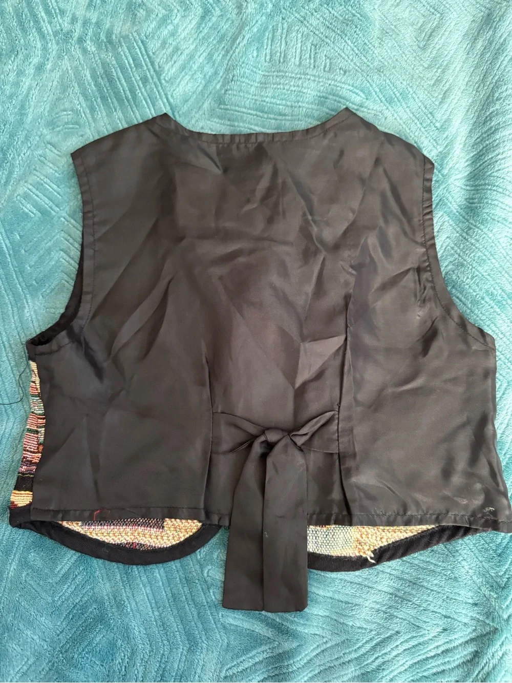 Toddler tapestry Patchwork Vest in Black and Multicolor